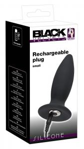 Чёрная перезаряжаемая анальная пробка Black Velvets Recharge Plug S - 11 см.