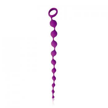 Фиолетовая фигурная анальная цепочка Cosmo - 32 см.