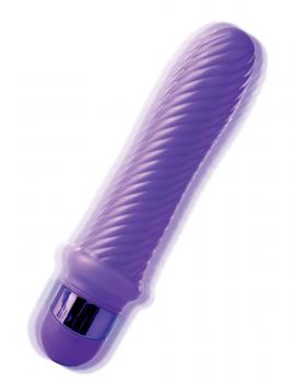 Фиолетовый ребристый вибромассажер Grape Swirl Vibe - 15,8 см.