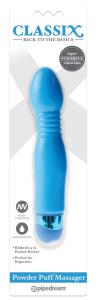 Голубой гибкий вибромассажер Powder Puff Massager - 17,1 см.