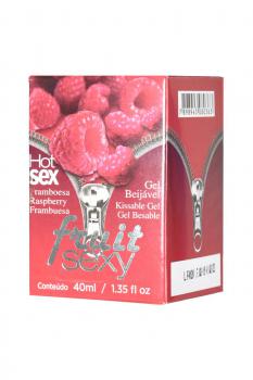 Массажное масло FRUIT SEXY Raspberry с ароматом малины и разогревающим эффектом - 40 мл.