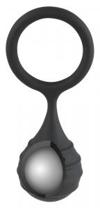 Черное силиконовое кольцо Cock ring   weight с утяжелением