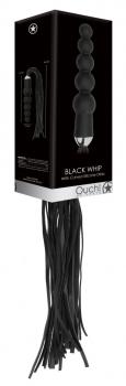 Черная плеть с рукоятью-елочкой Whip with Curved Silicone Dildo - 49,5 см.
