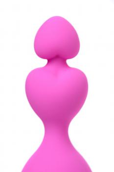 Розовая силиконовая анальная пробка Loverty - 8 см.