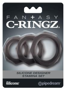 Набор из 3 граненых эрекционных колец C-Ringz Silicone Designer Stamina Set