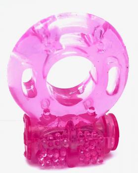Розовое эрекционное кольцо Vander с вибрацией