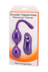 Фиолетовые шарики с вибрацией DOUBLE HAPPINESS PERSONAL TRAINER