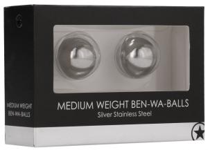 Серебристые вагинальные шарики Medium Weight Ben-Wa Balls