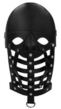 Черная маска-шлем Leather Male Mask