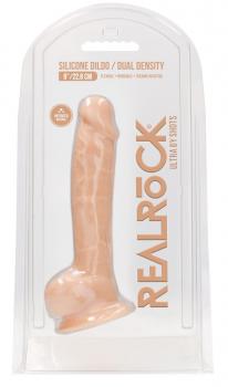 Телесный фаллоимитатор Silicone Dildo With Balls - 22,8 см.