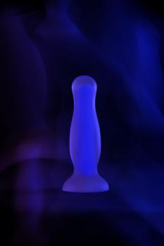 Голубая, светящаяся в темноте анальная втулка Namor Glow - 12,5 см.