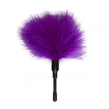 Фиолетовый мини-тиклер с перышками - 17 см.