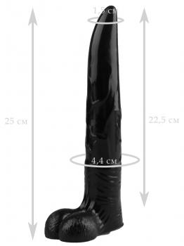 Черный фаллоимитатор северного оленя - 25 см.