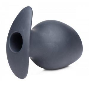 Малая черная анальная пробка Ass Goblet Silicone Hollow Anal Plug Small - 9,53 см.