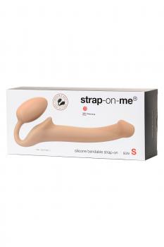 Телесный безремневой страпон Silicone Bendable Strap-On S