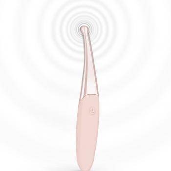 Розовый точечный вибромассажер Senzi Vibrator - 14,7 см.