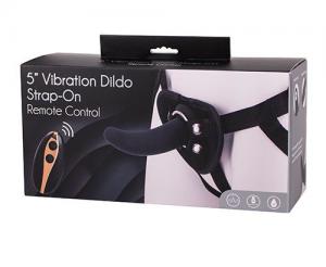Черный поясной фаллоимитатор с вибрацией 5INCH VIBRATION DILDO STRAP-ON - 12,5 см.
