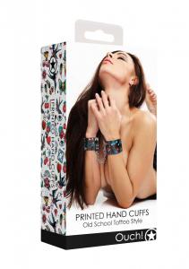 Наручники Printed Hand Cuffs Old School Tattoo Style на цепочке