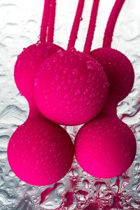 Набор из 3 розовых вагинальных шариков со шнурком