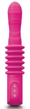 Розовый вибромассажер с функцией поступательных движений Deep Stroker - 24,5 см.