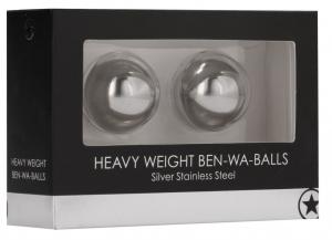 Серебристые металлические вагинальные шарики Heavy Weight Ben-Wa-Balls
