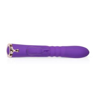 Фиолетовый вибратор-кролик The Queen Thrusting Vibrator - 29 см.