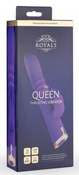 Фиолетовый вибратор-кролик The Queen Thrusting Vibrator - 29 см.