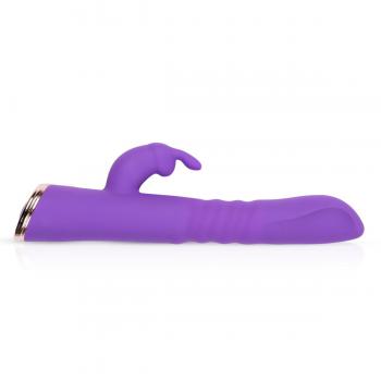 Фиолетовый вибратор-кролик The Queen Thrusting Vibrator - 29 см.