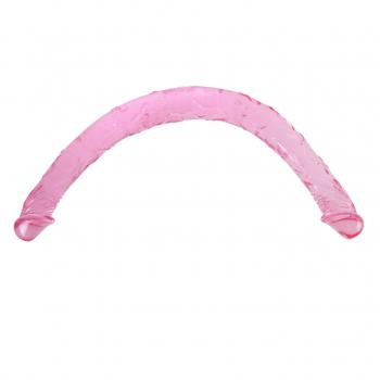 Двухголовый розовый фаллоимитатор - 44,5 см.
