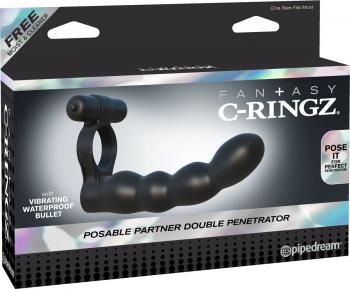 Эрекционное кольцо для двойного проникновения Posable Partner Double Penetrator