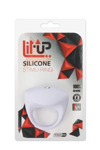 Белое эрекционное кольцо LIT-UP SILICONE STIMU RING 8