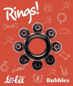 Чёрное эрекционное кольцо Rings Bubbles
