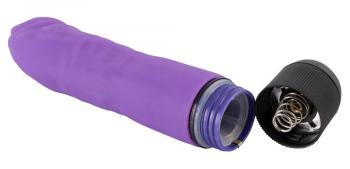 Фиолетовый вибратор-реалистик без мошонки - 14,5 см.