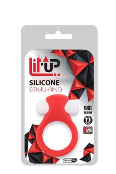 Красное эрекционное кольцо LIT-UP SILICONE STIMU RING 2