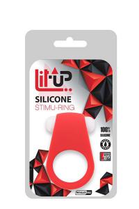 Красное эрекционное кольцо LIT-UP SILICONE STIMU RING 4