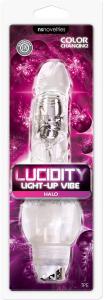 Прозрачный вибратор-реалистик Lucidity Halo Light Up Vibe - 23 см.
